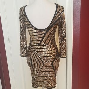 Privately Privileged Dresses - Gold sequins over black. Perfect. Privately Privileged Dresses - Gold sequins over black. Perfect.
